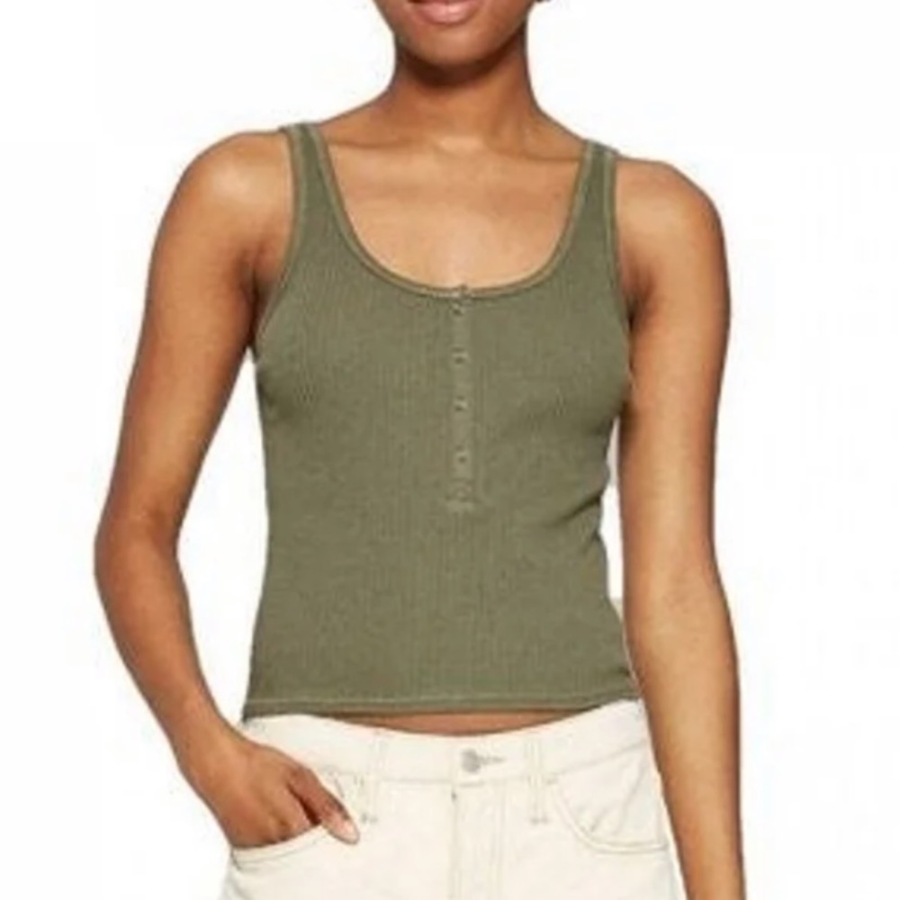 Wild Fable Cropped Henley Tank